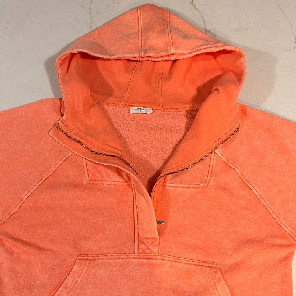 Zenana Outfitters Coral Half-Zip Hoodie - Picture 7 of 7